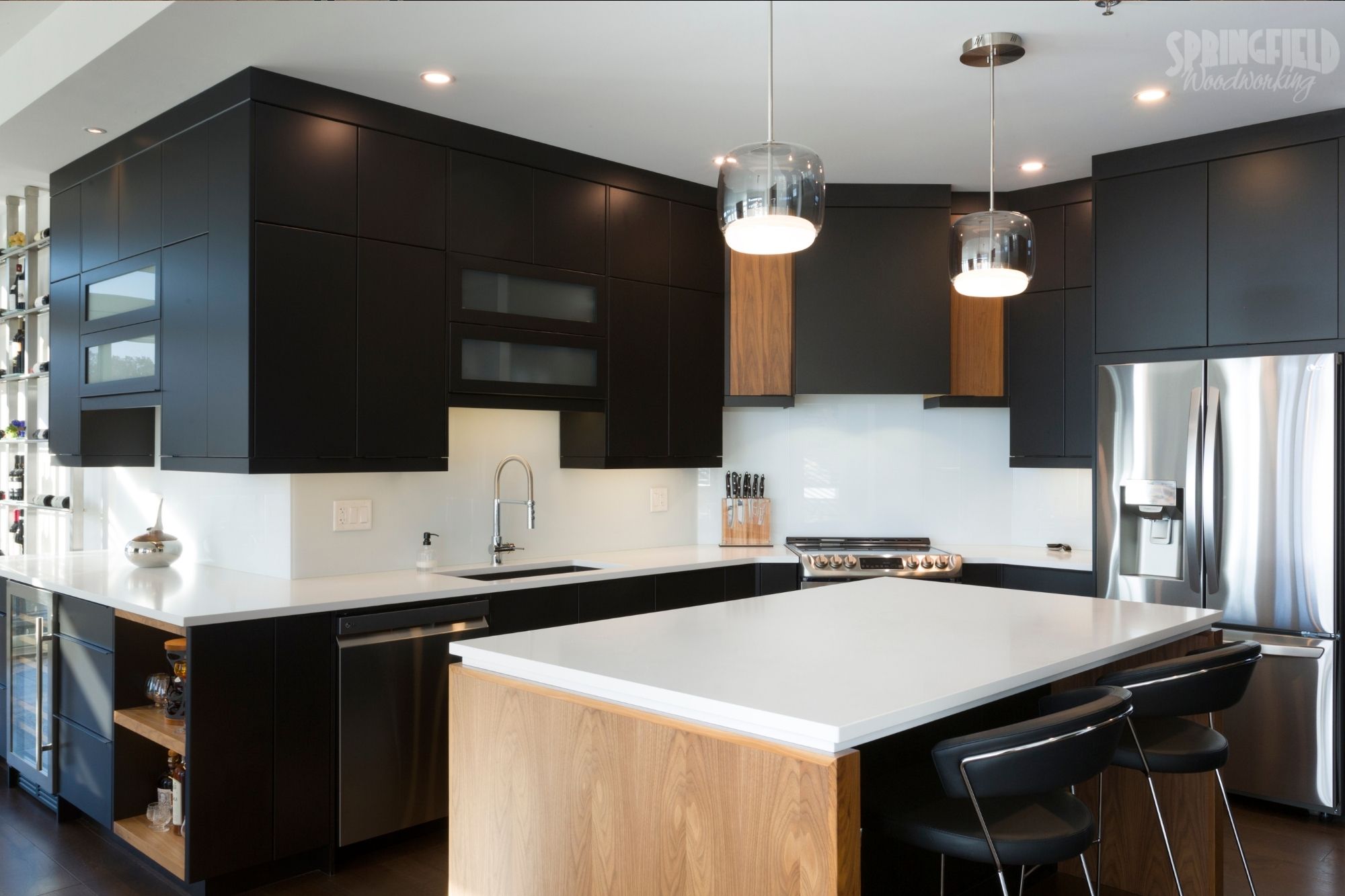 black and walnut custom kitchen cabinets winnipeg